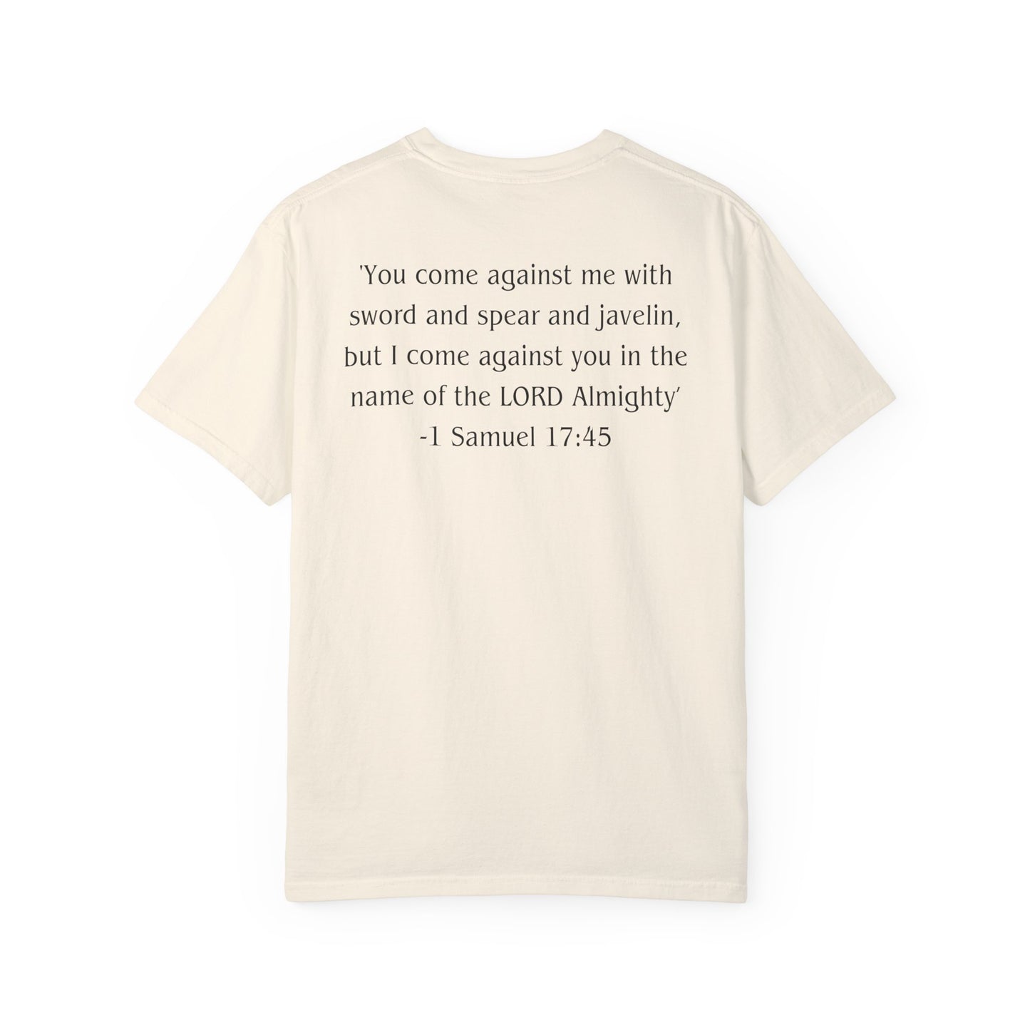 1 Samuel 17:45 Black text T-shirt