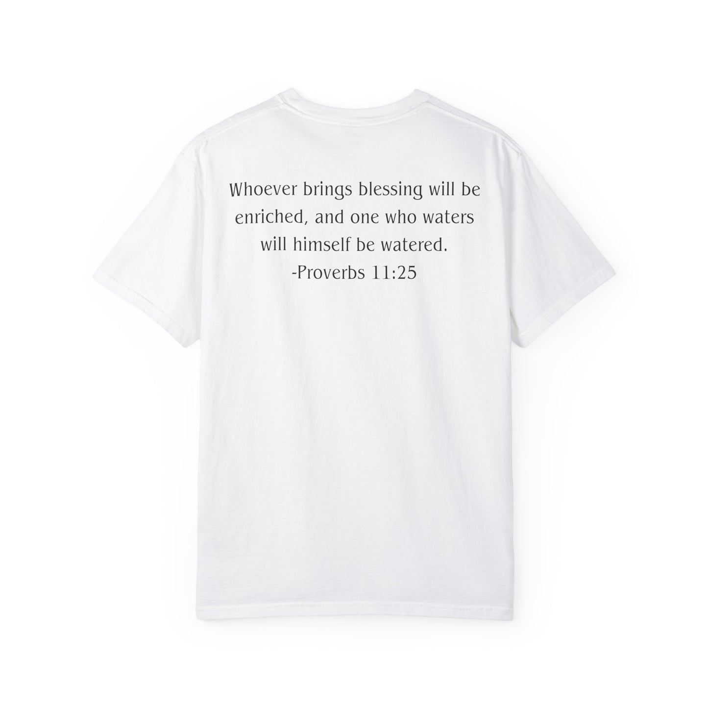 Proverbs 11:25 Black text T-shirt