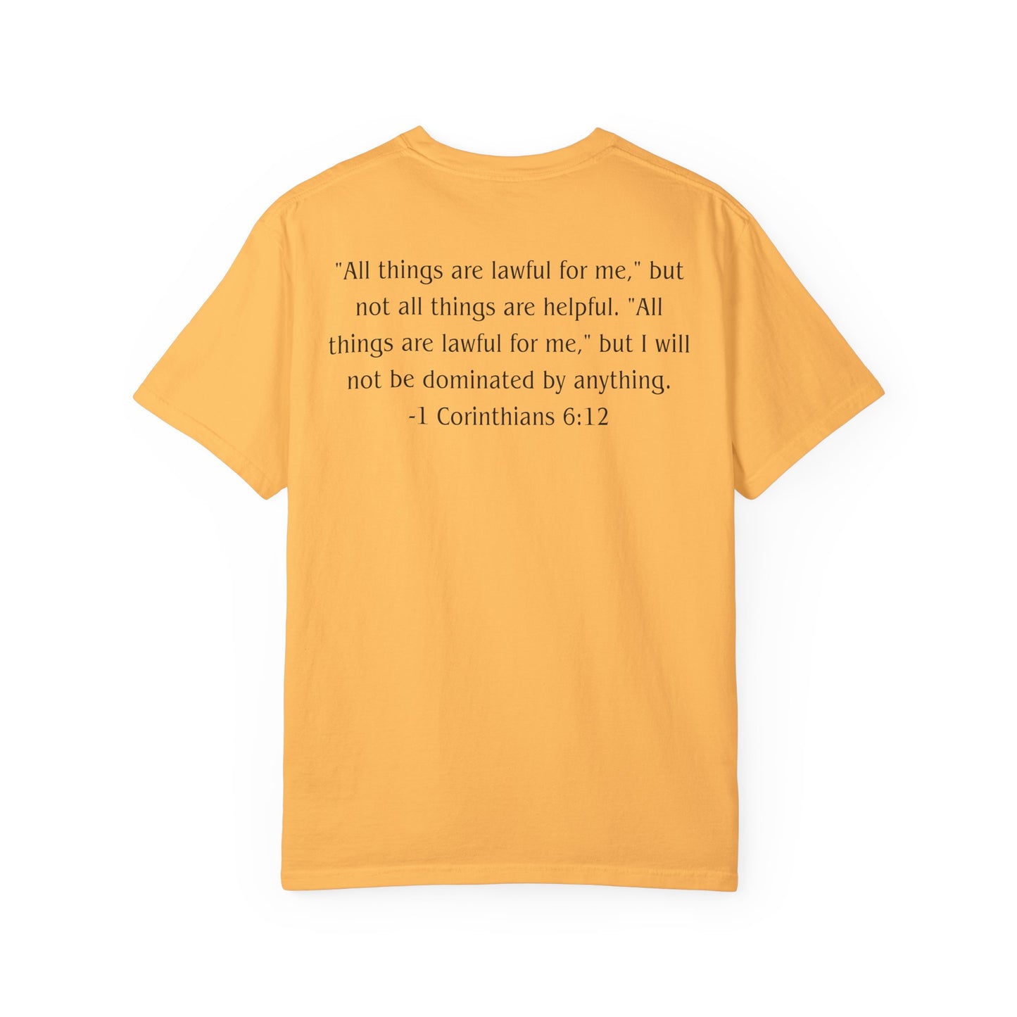 1 Corinthians 6:12 Black text T-shirt