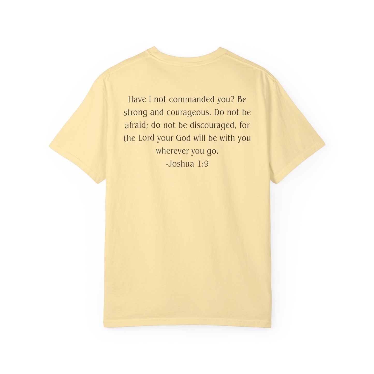 Joshua 1:9 Black text T-shirt