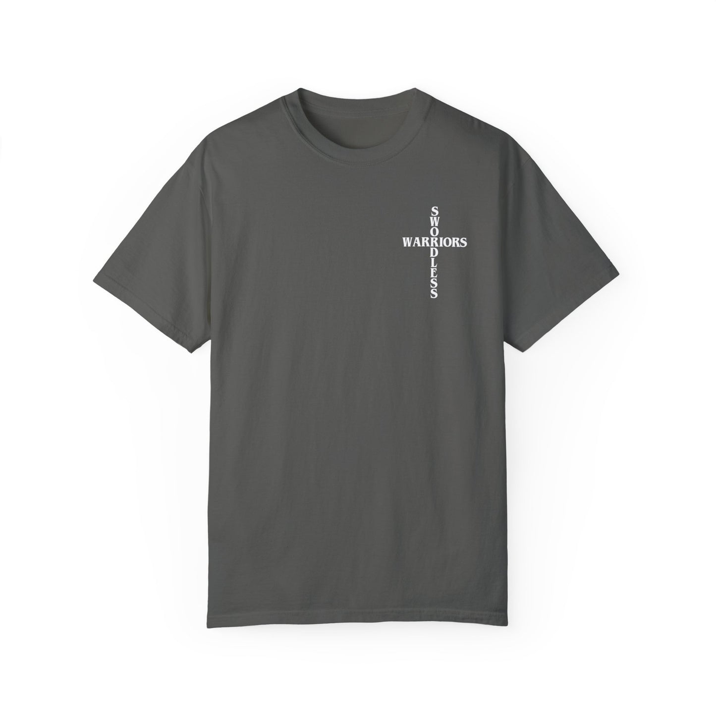 Romans 8:31 White text T-shirt
