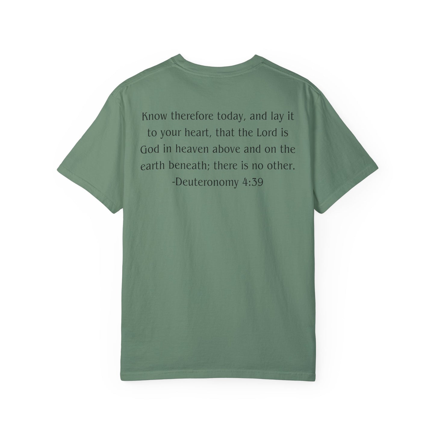 Deuteronomy 4:39 Black text T-shirt