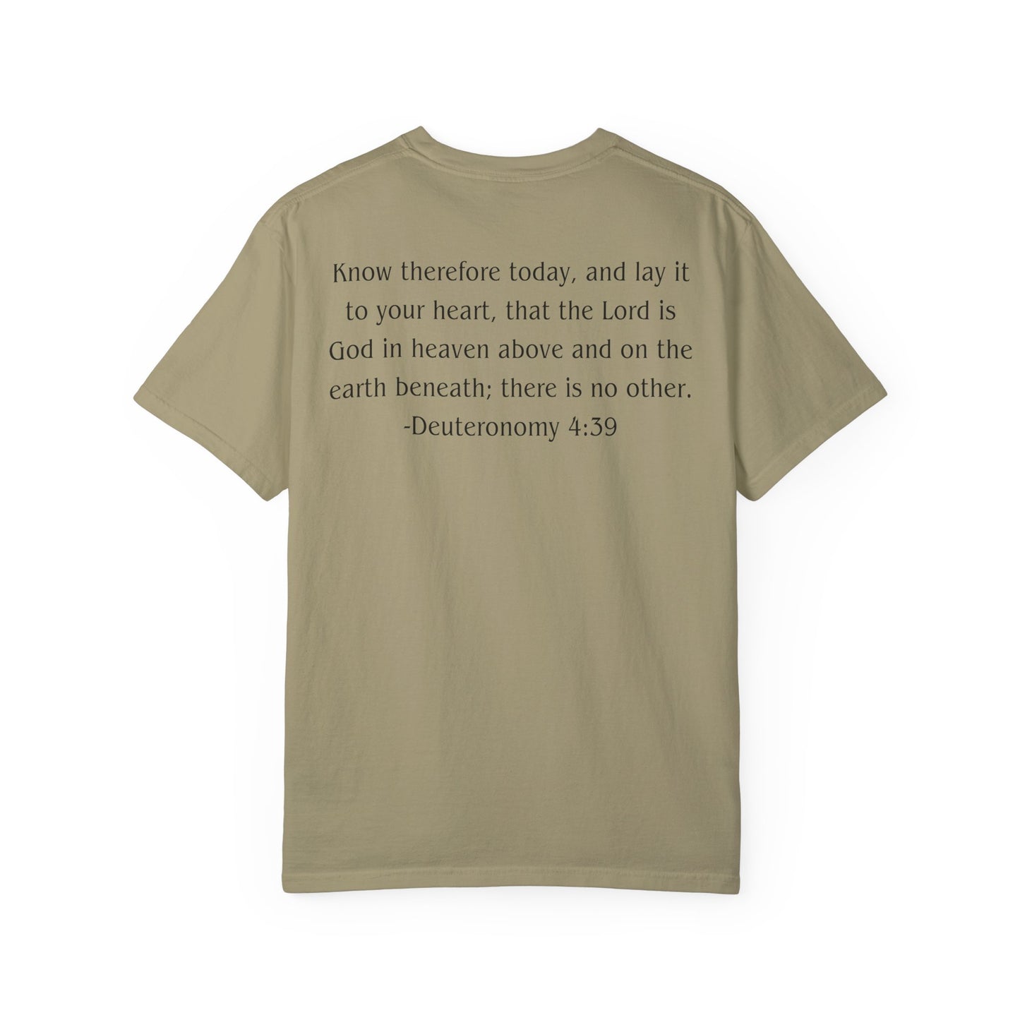 Deuteronomy 4:39 Black text T-shirt