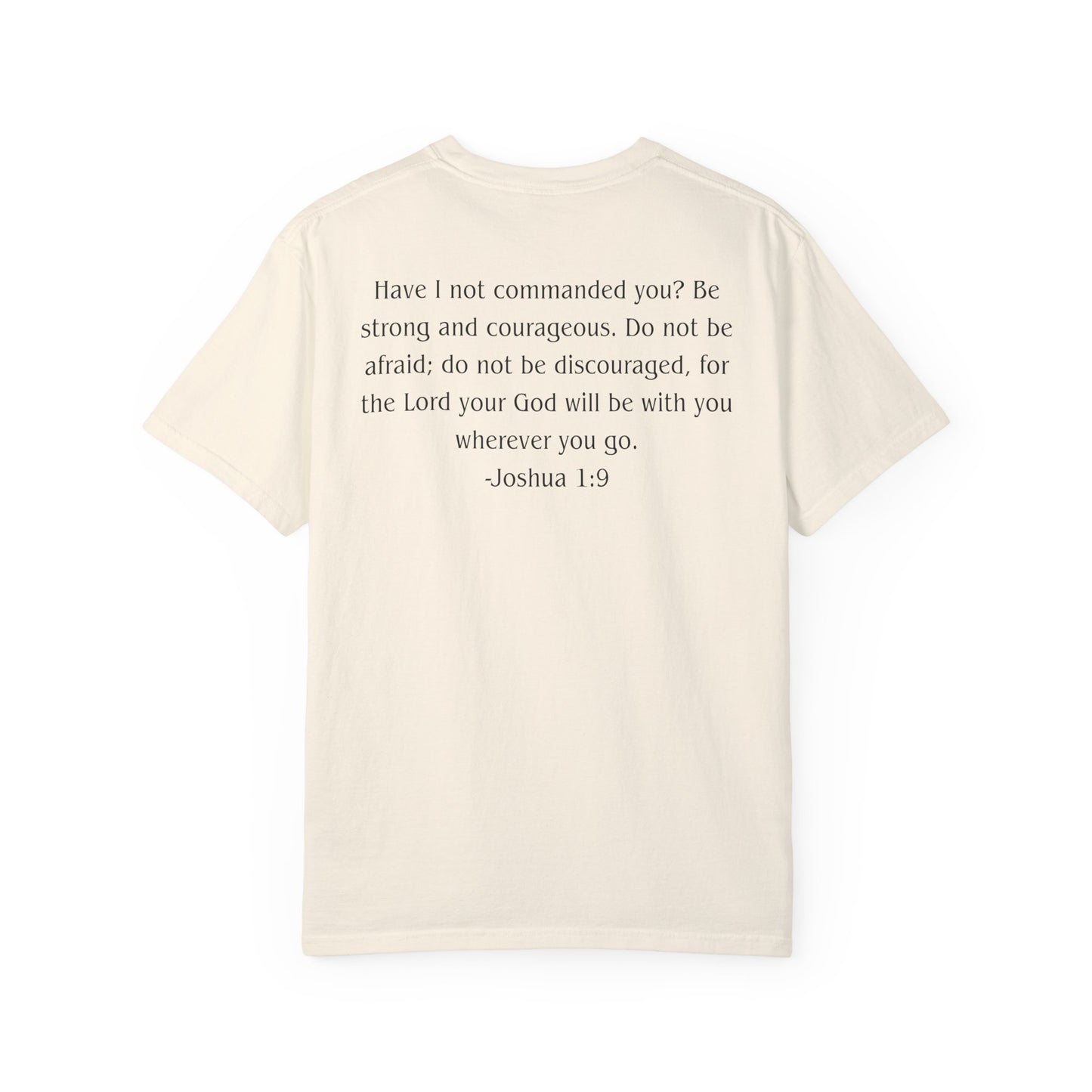 Joshua 1:9 Black text T-shirt