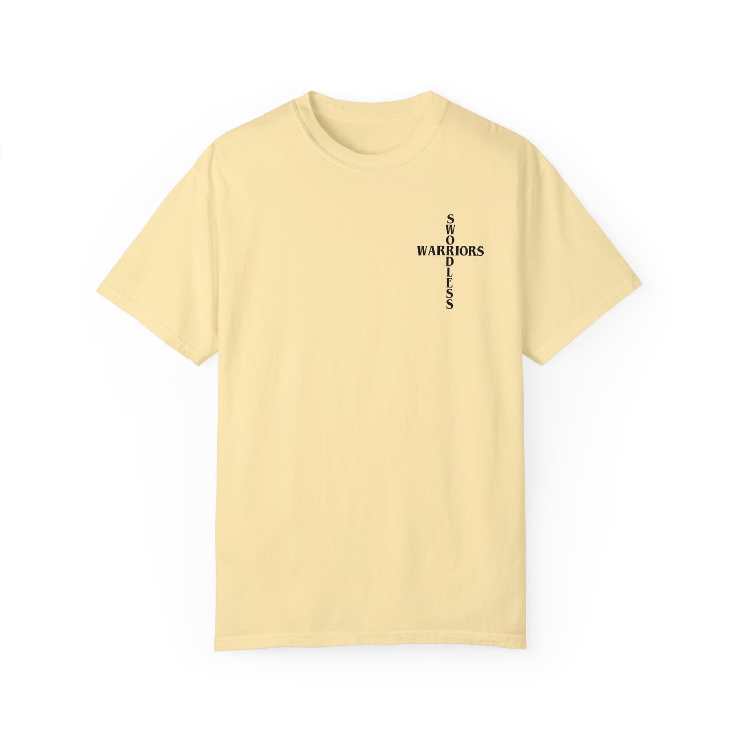 Romans 8:31 Black text T-shirt