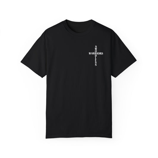 Luke 10:19 White text T-shirt