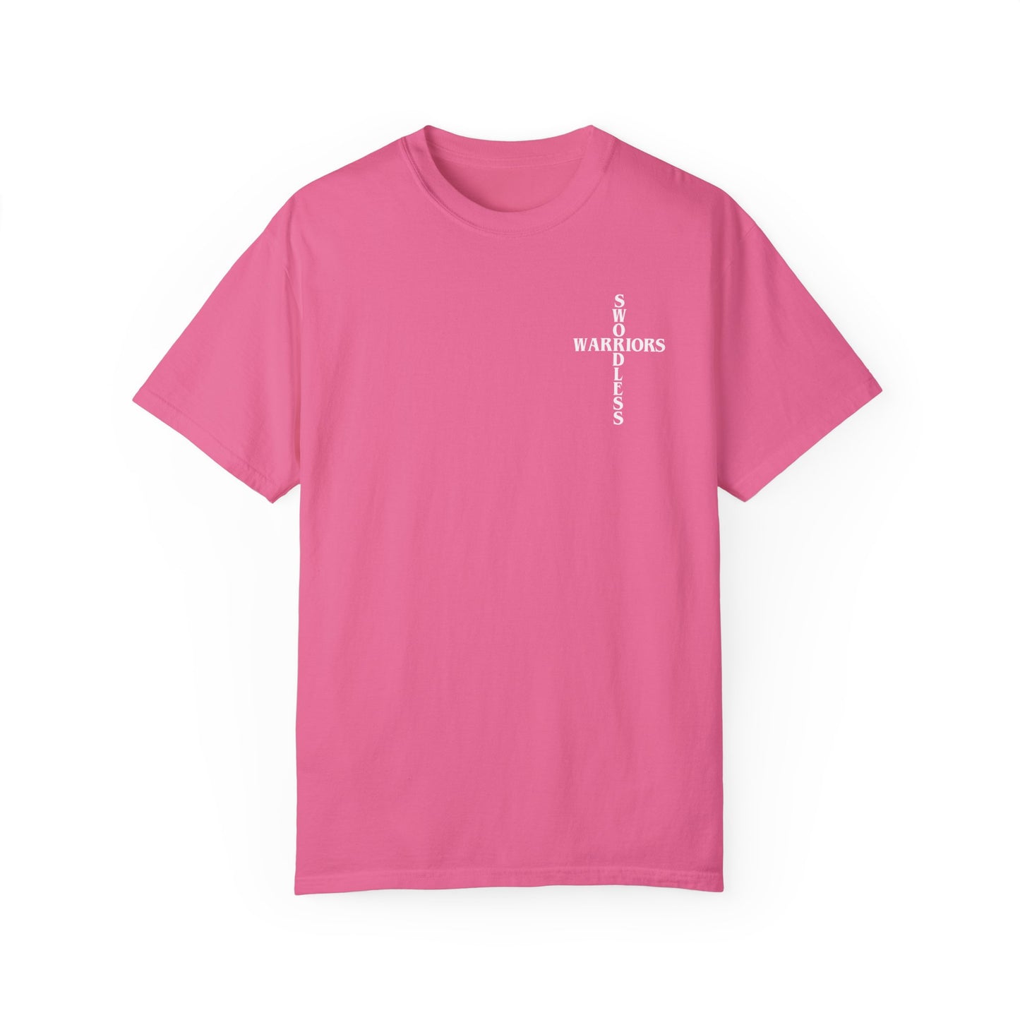 Romans 14:8 White text T-shirt