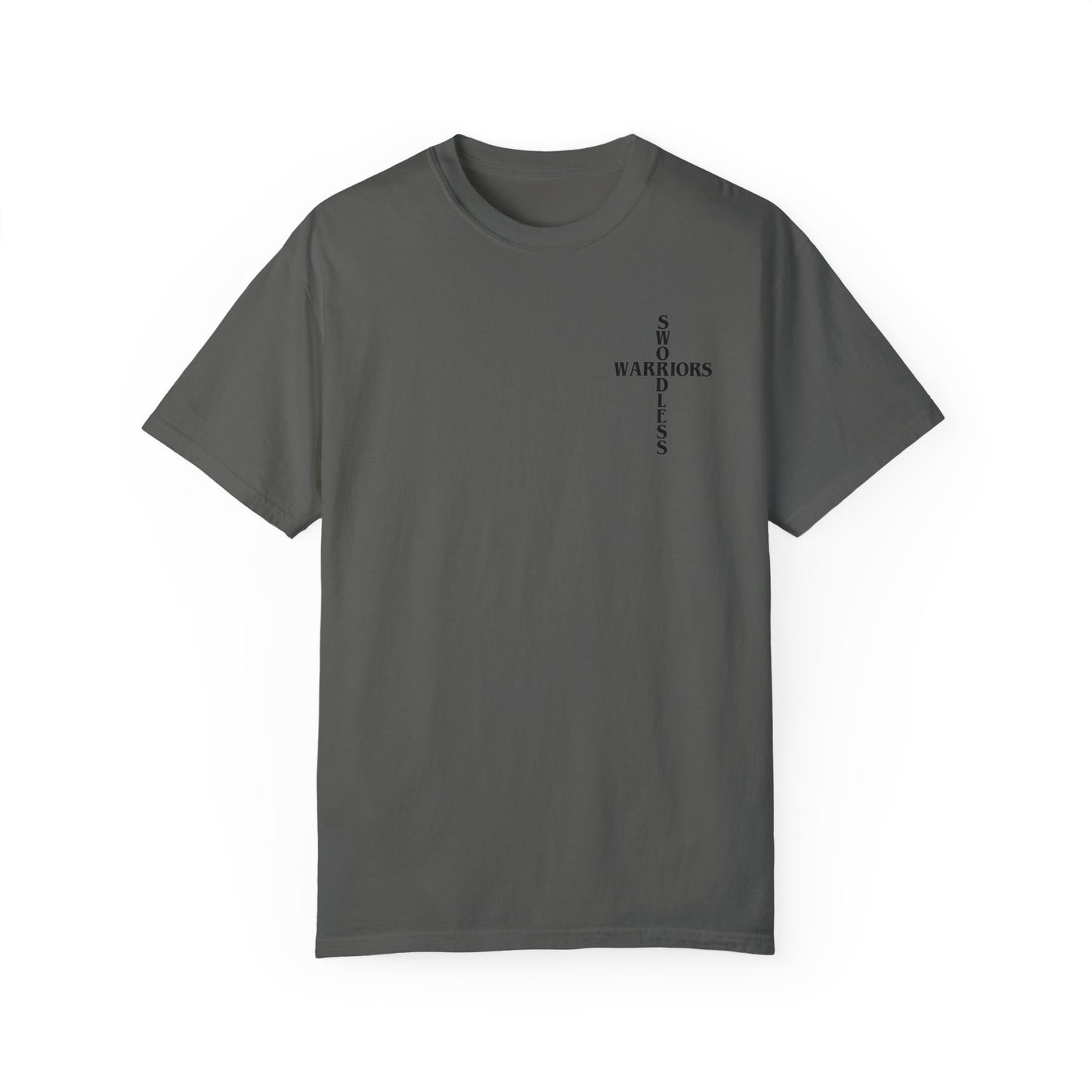Romans 8:31 Black text T-shirt