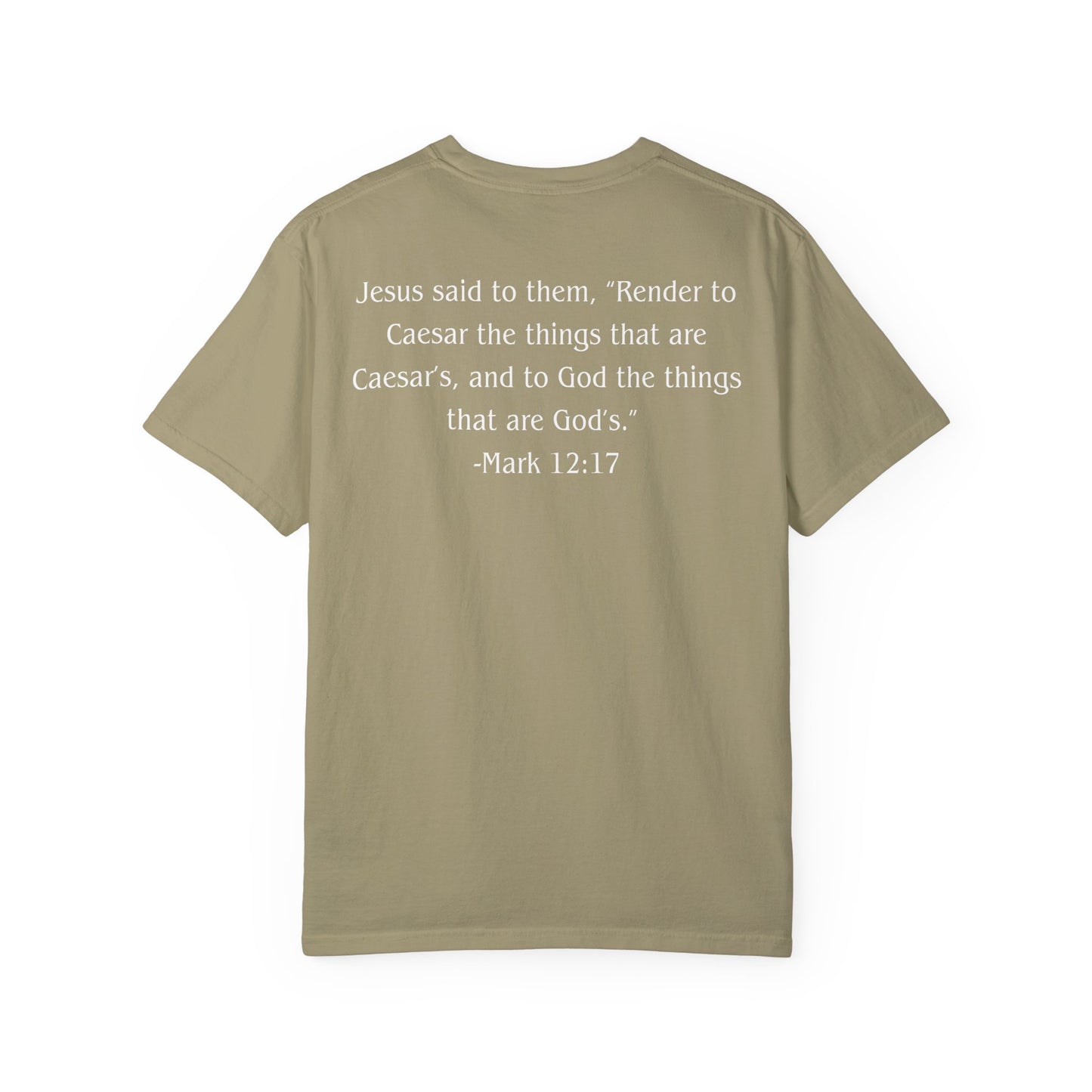 Mark 12:17 White text T-shirt