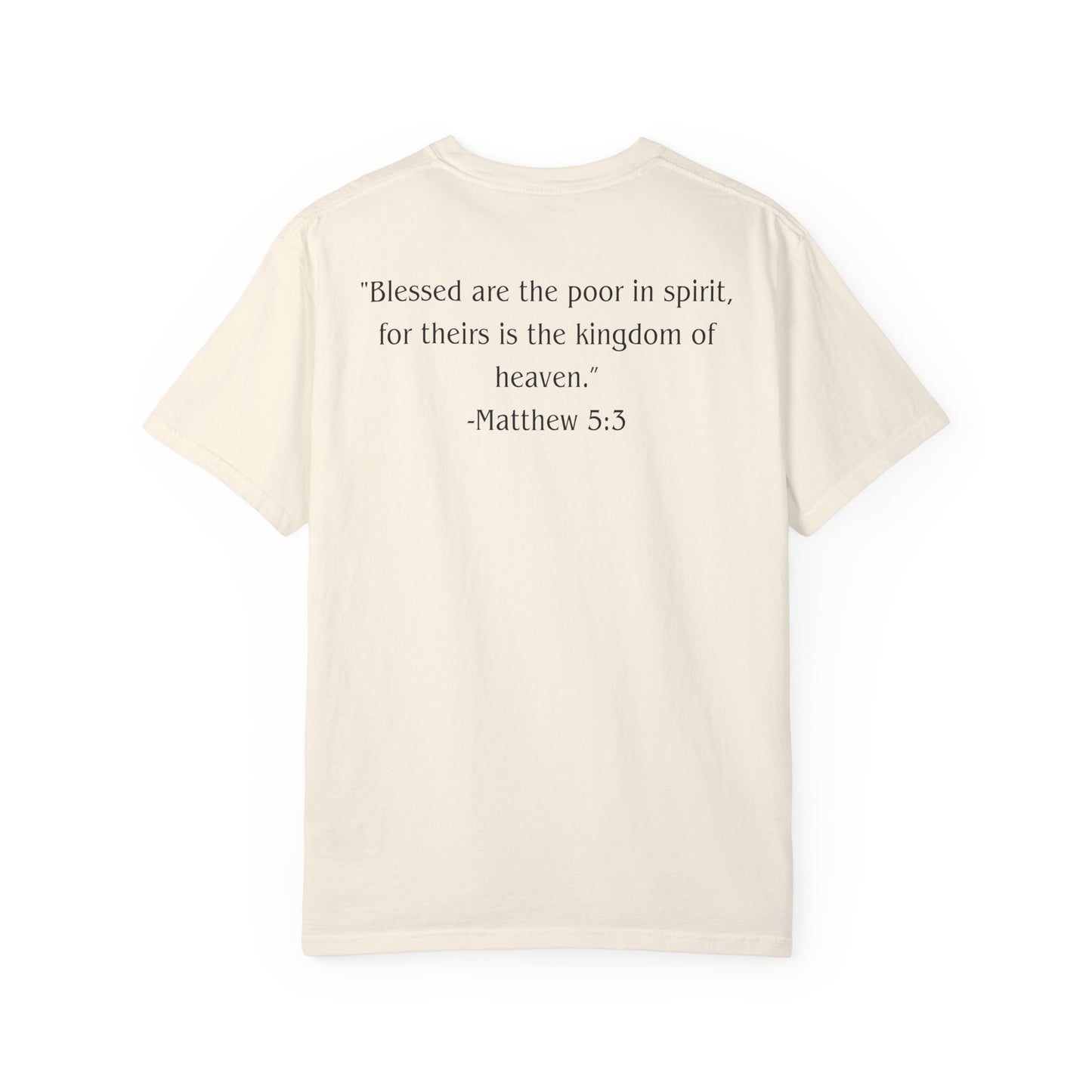 Matthew 5:3 Black text T-shirt