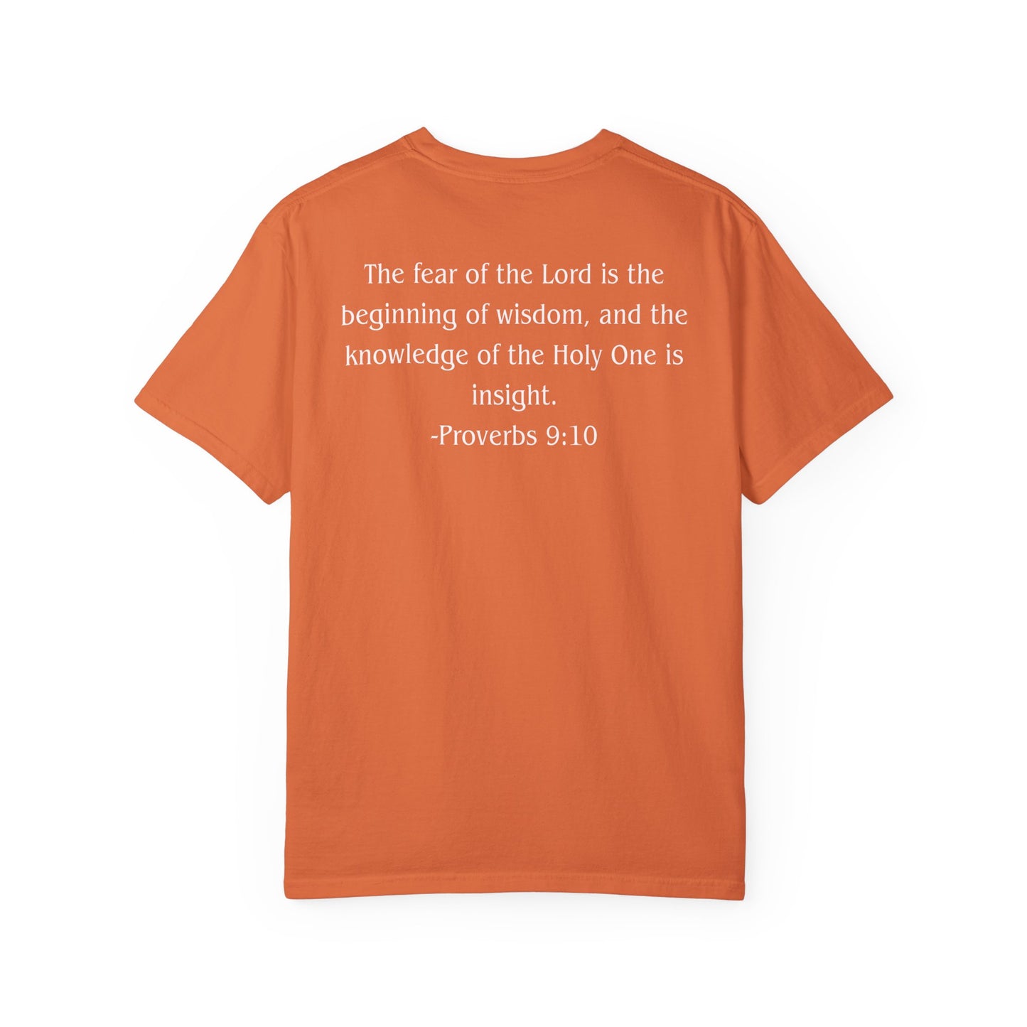 Proverbs 9:10 White text T-shirt