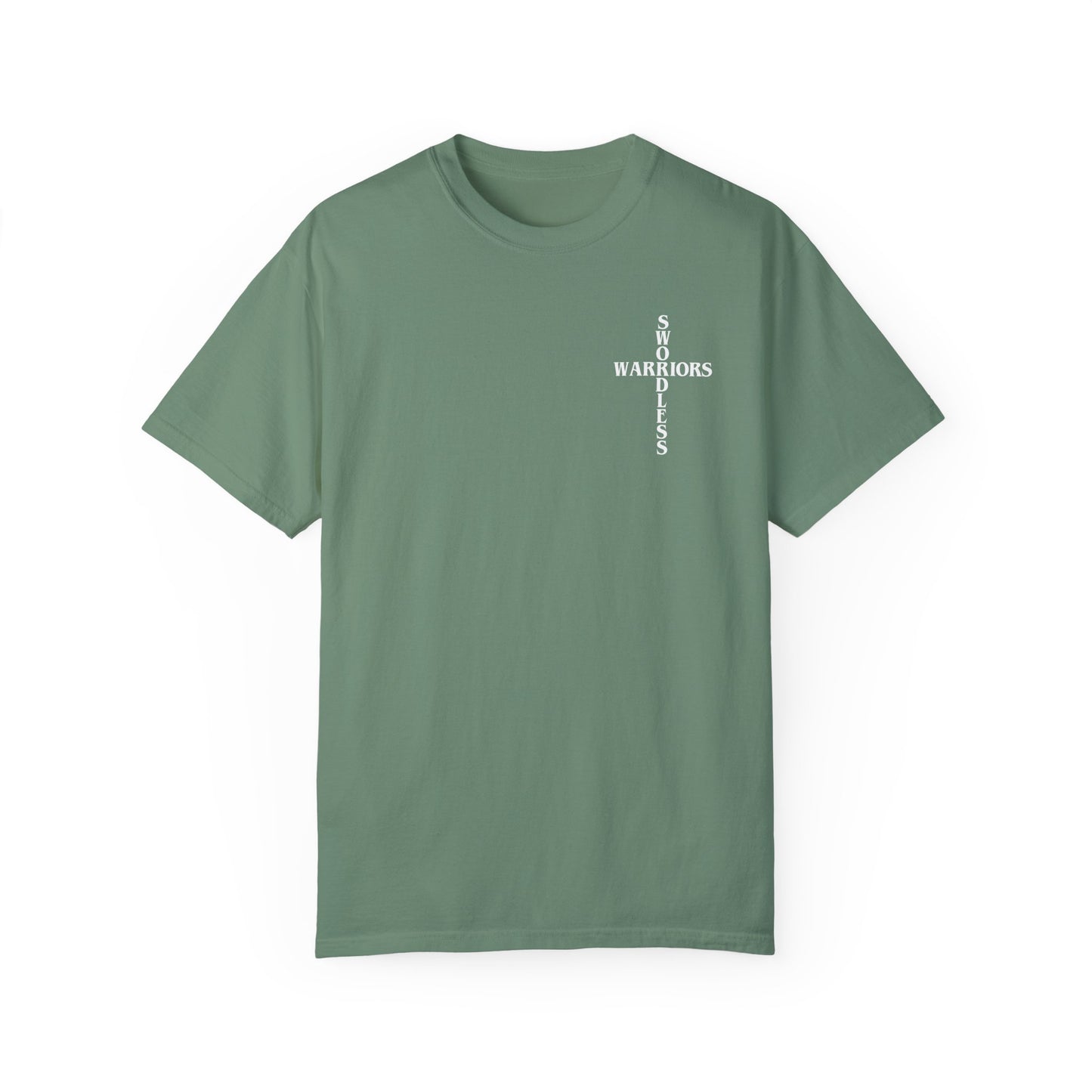 Proverbs 27:17 White text T-shirt