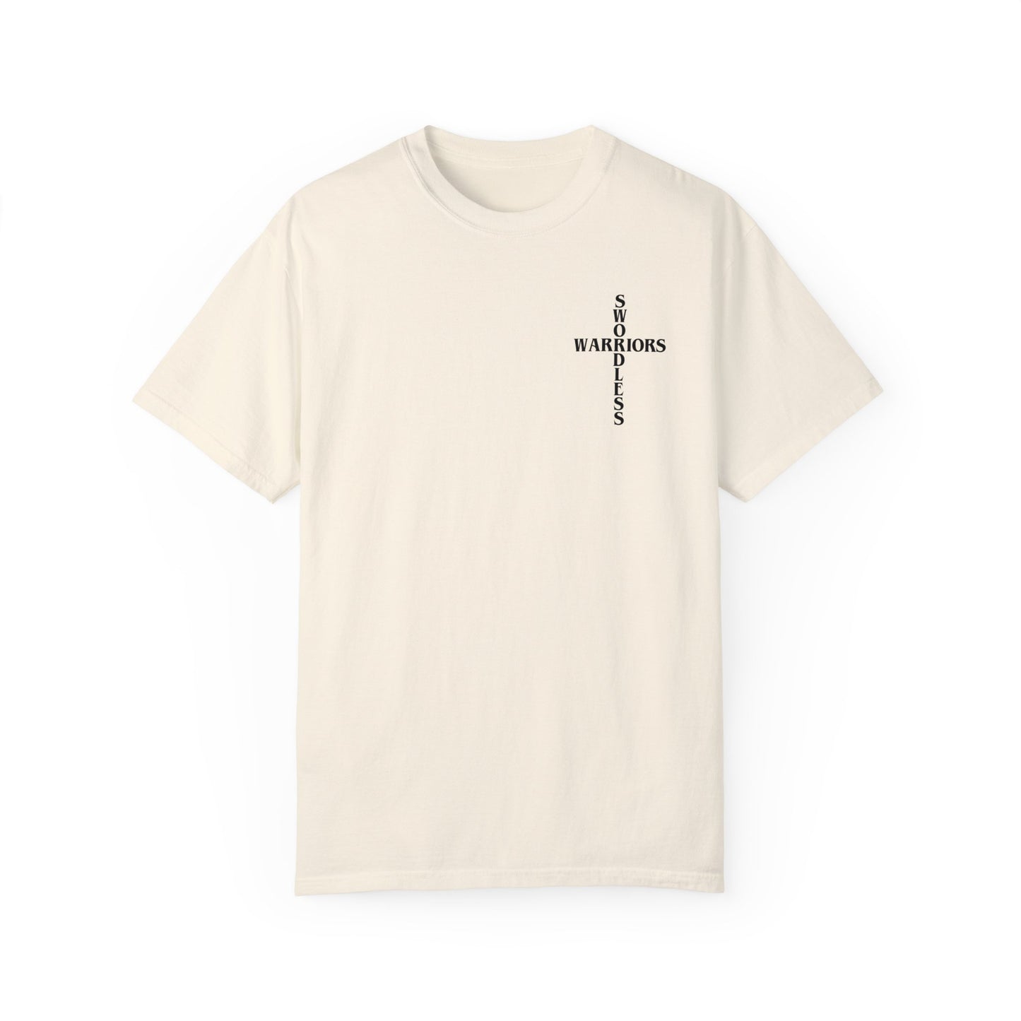 Romans 8:31 Black text T-shirt