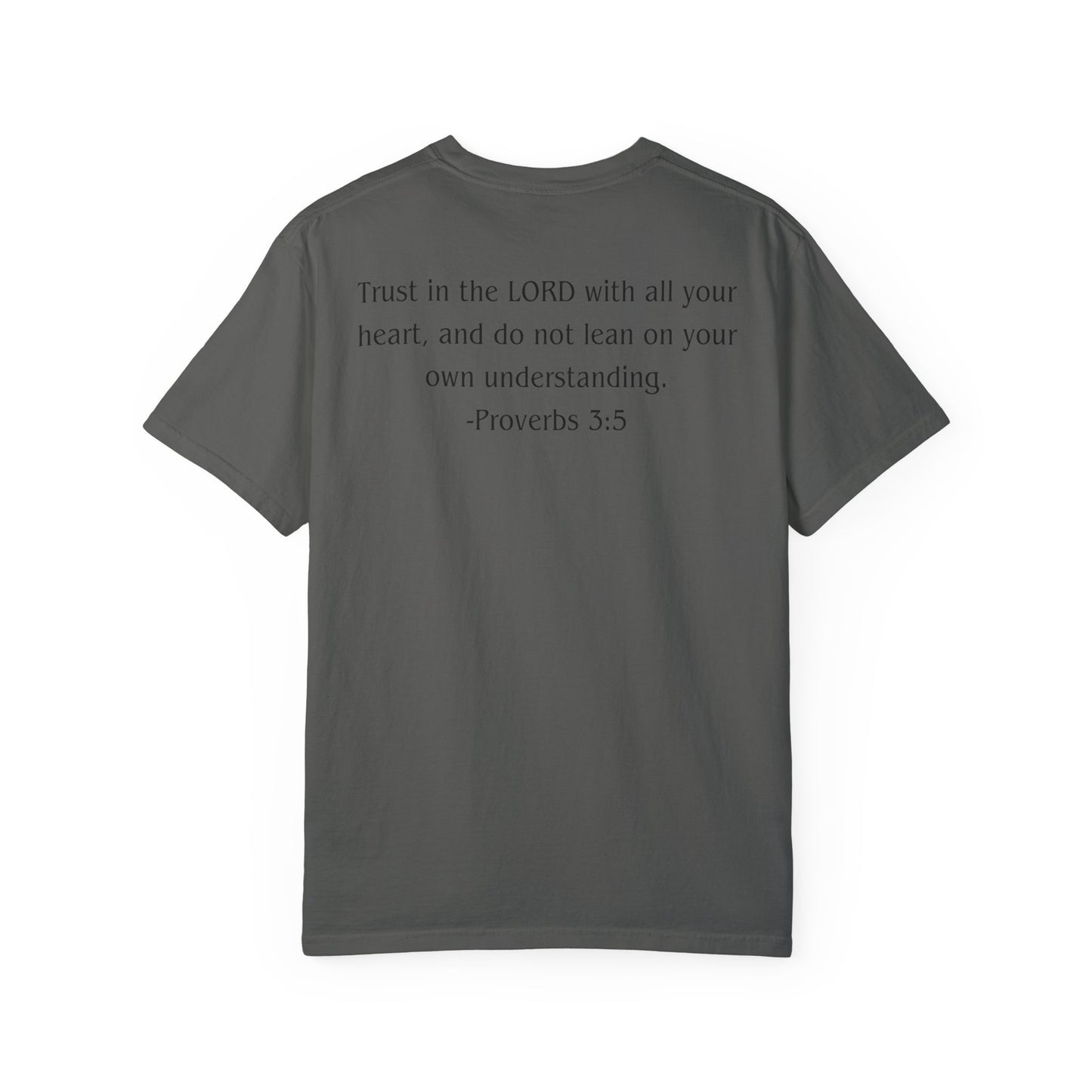 Proverbs 3:5 Black text T-shirt