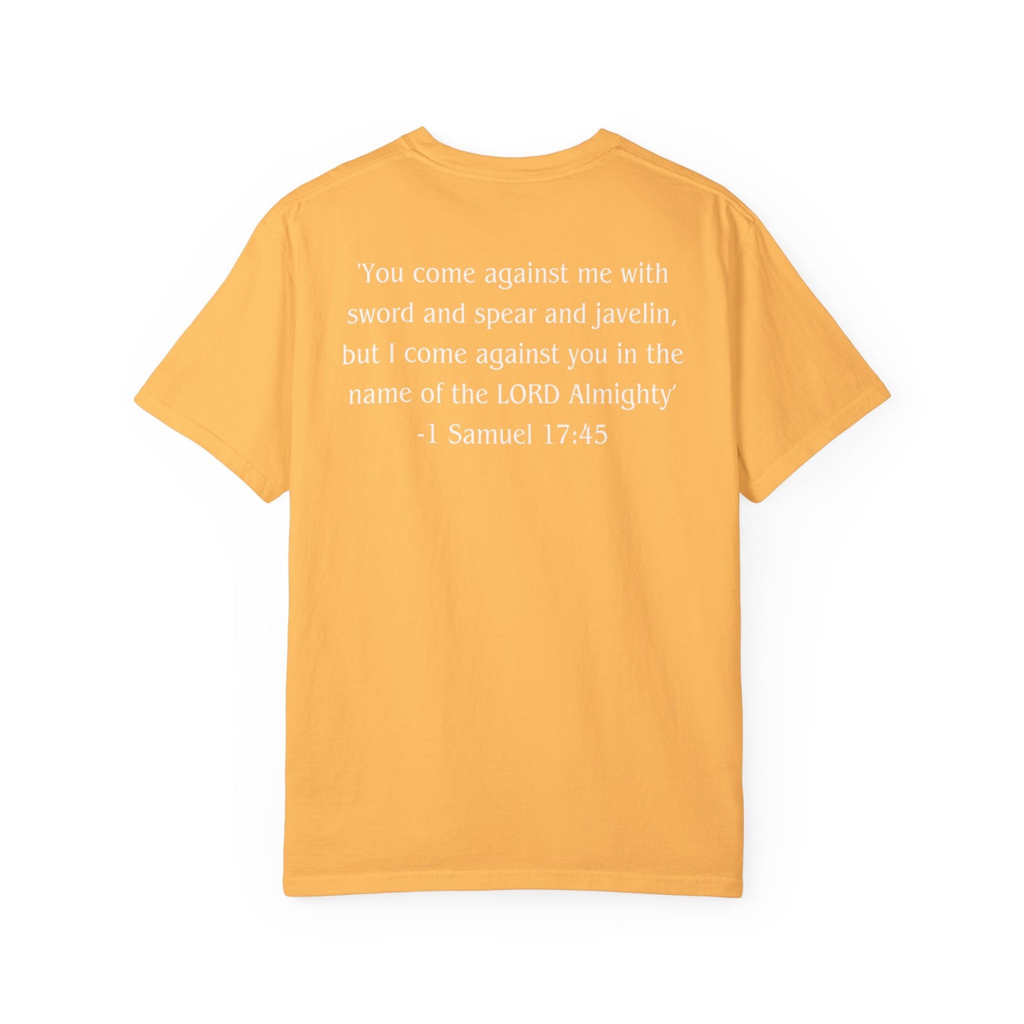 1 Samuel 17:45 White text T-shirt