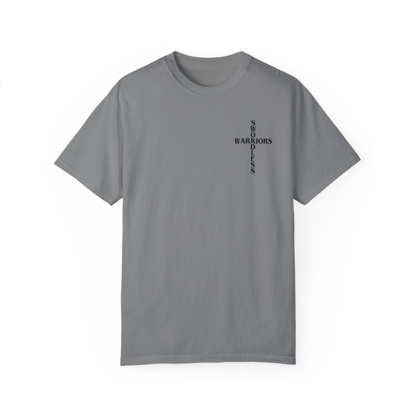 Romans 8:31 Black text T-shirt