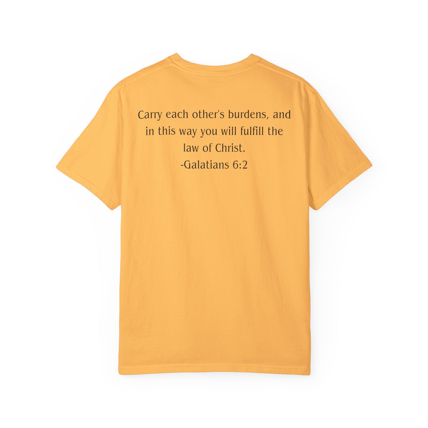 Galatians 6:2 Black text T-shirt