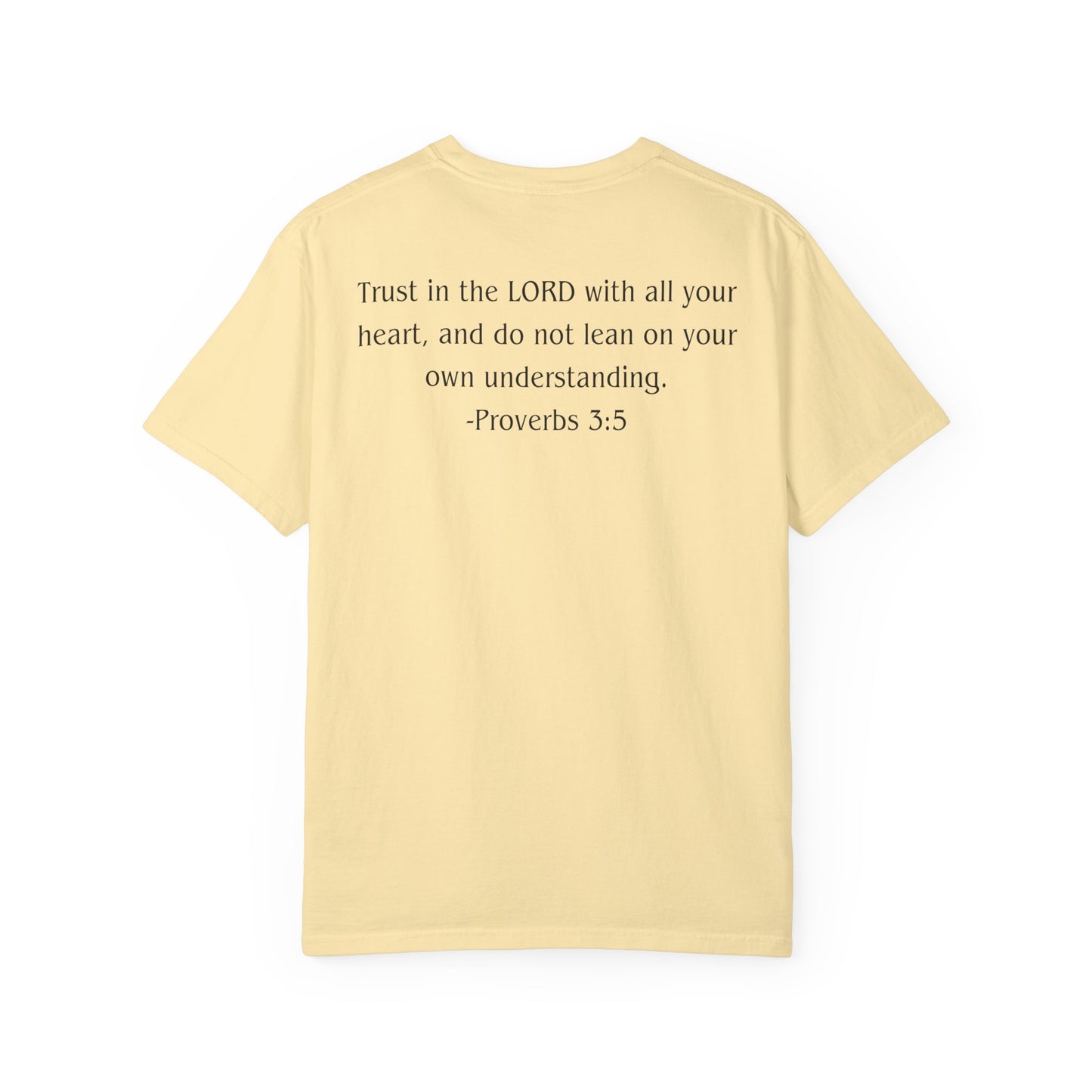 Proverbs 3:5 Black text T-shirt