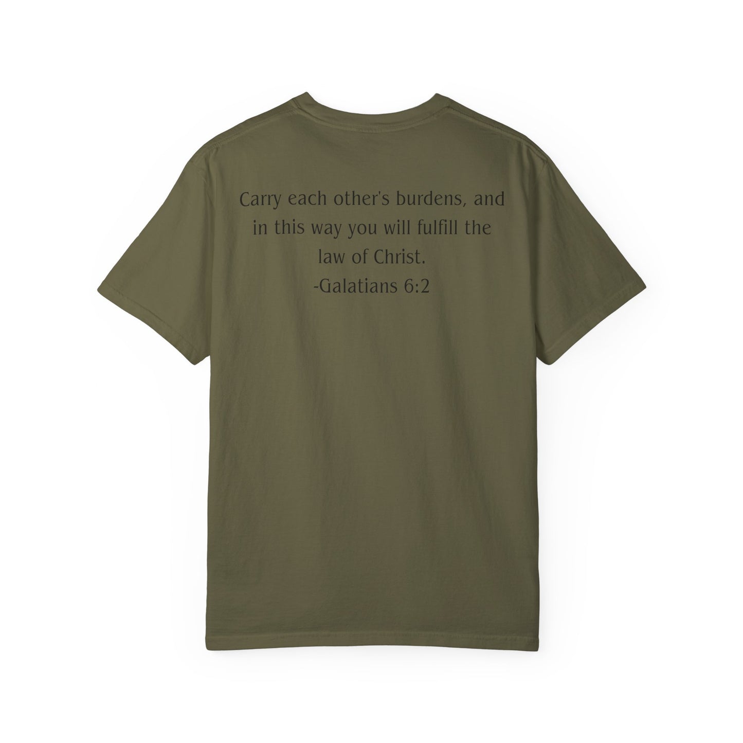 Galatians 6:2 Black text T-shirt