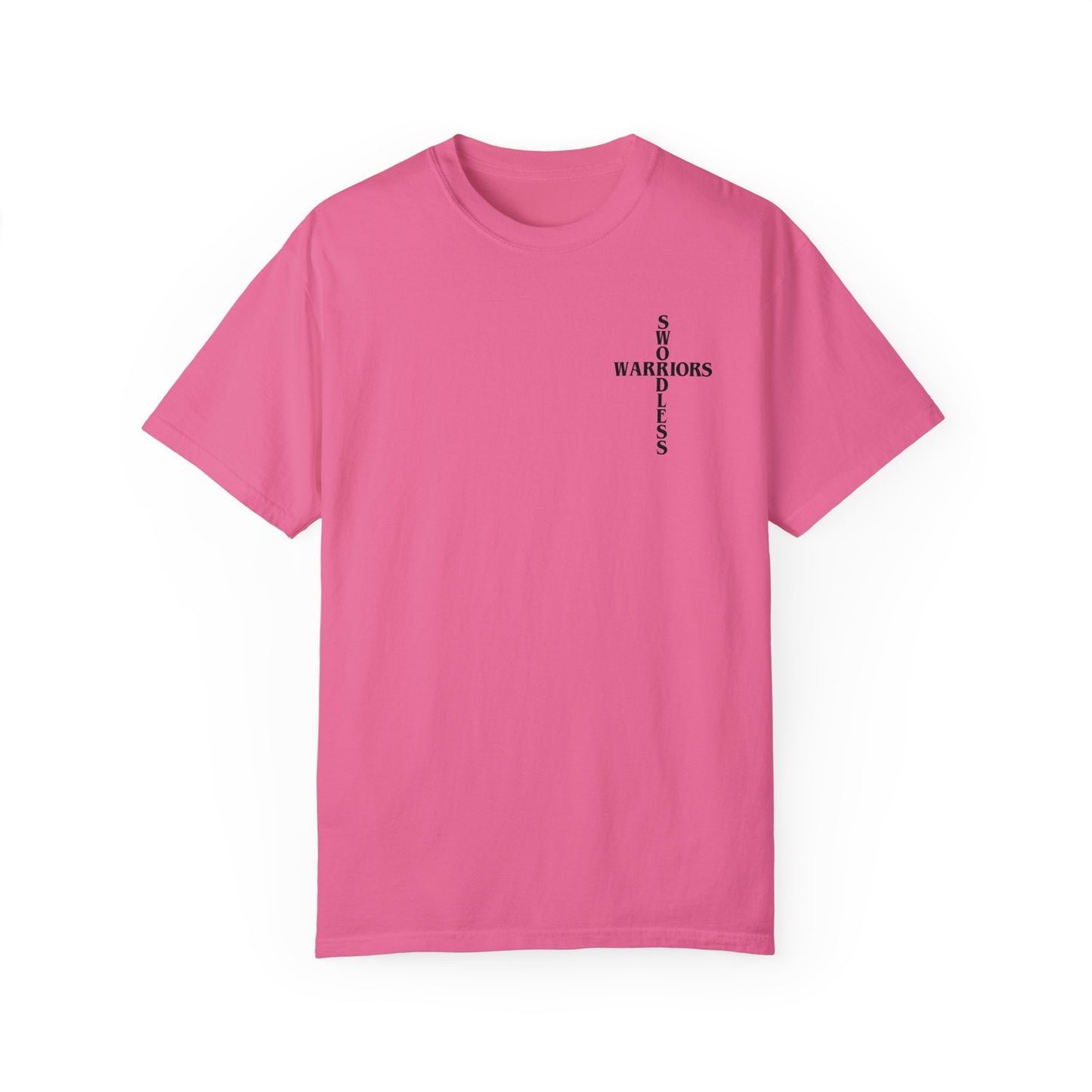 Romans 8:31 Black text T-shirt