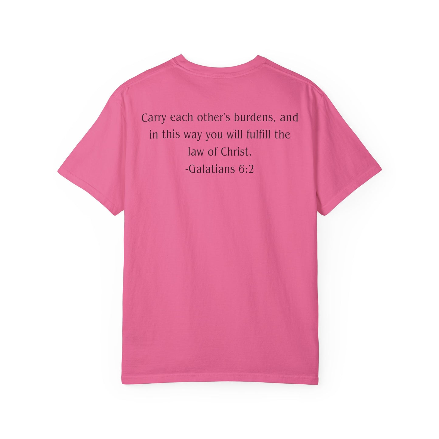 Galatians 6:2 Black text T-shirt