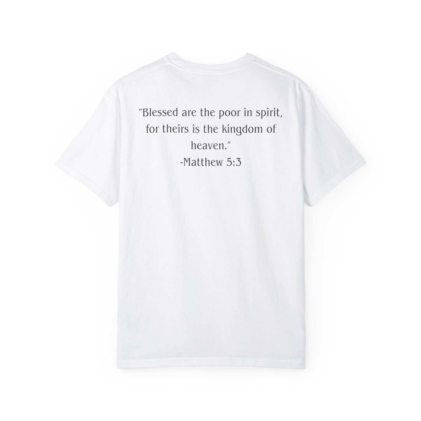 Matthew 5:3 Black text T-shirt