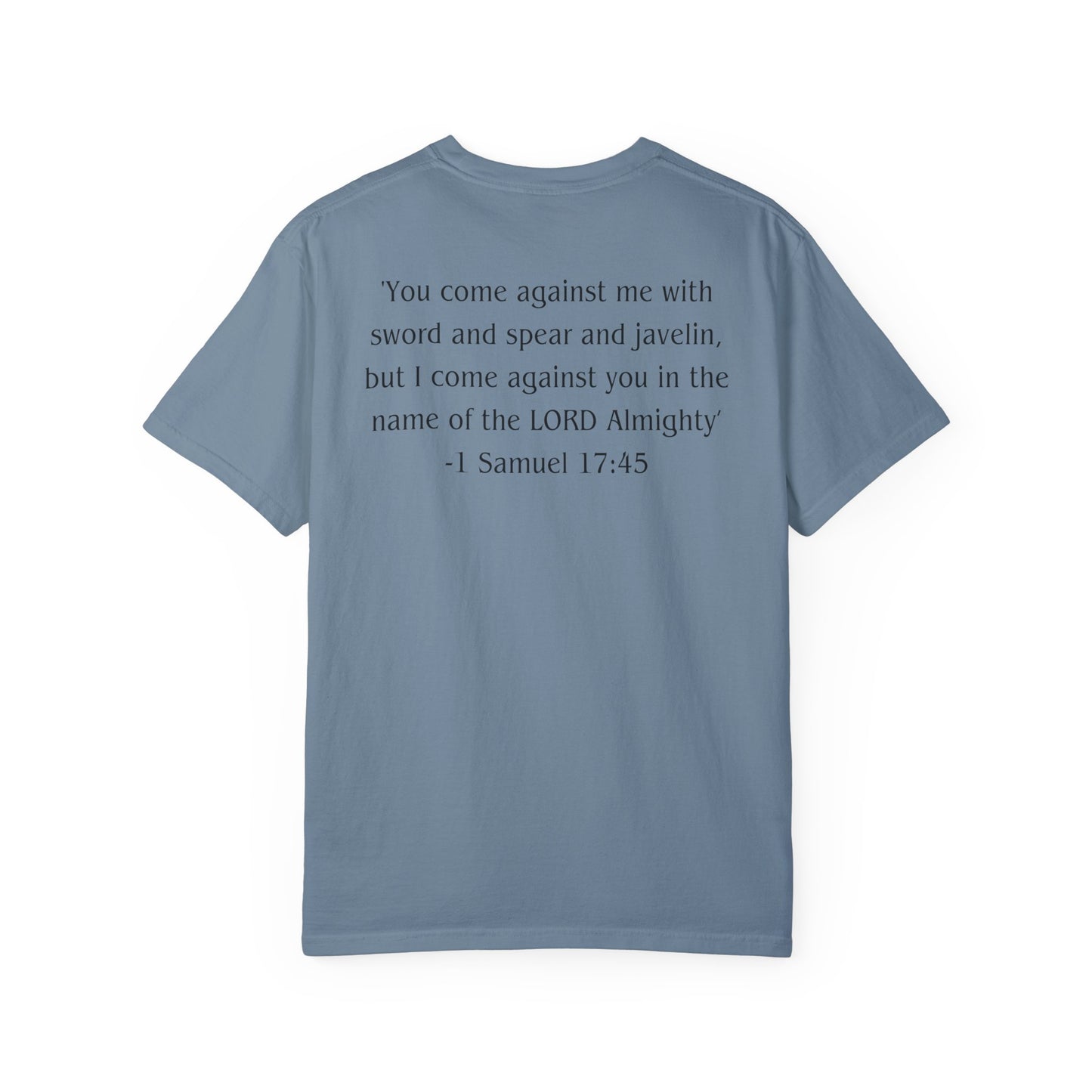 1 Samuel 17:45 Black text T-shirt