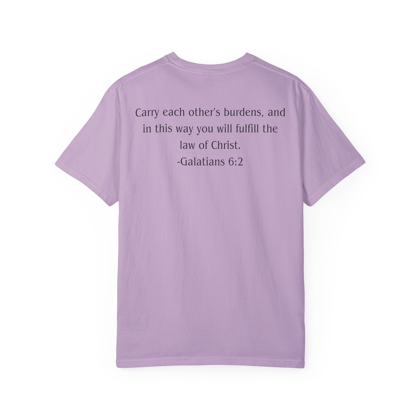 Galatians 6:2 Black text T-shirt