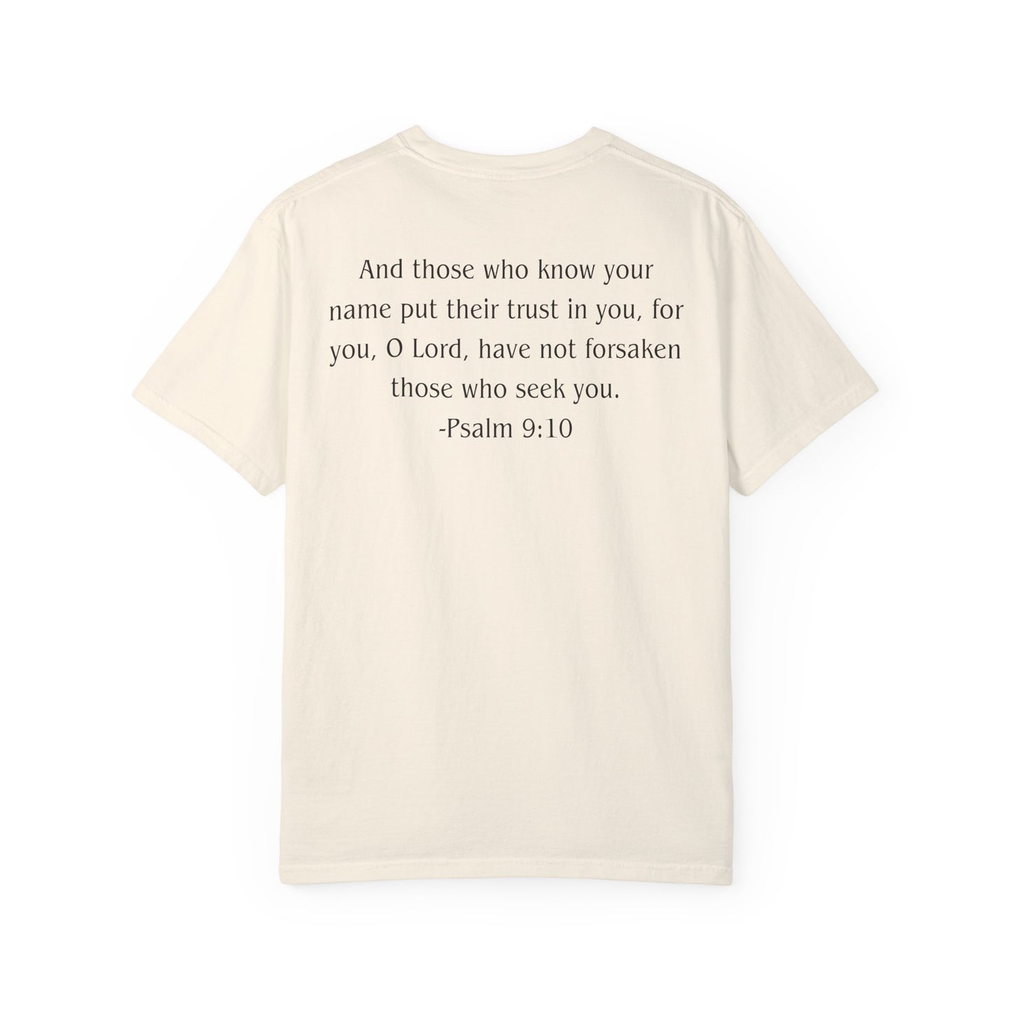 Psalm 9:10 Black text T-shirt